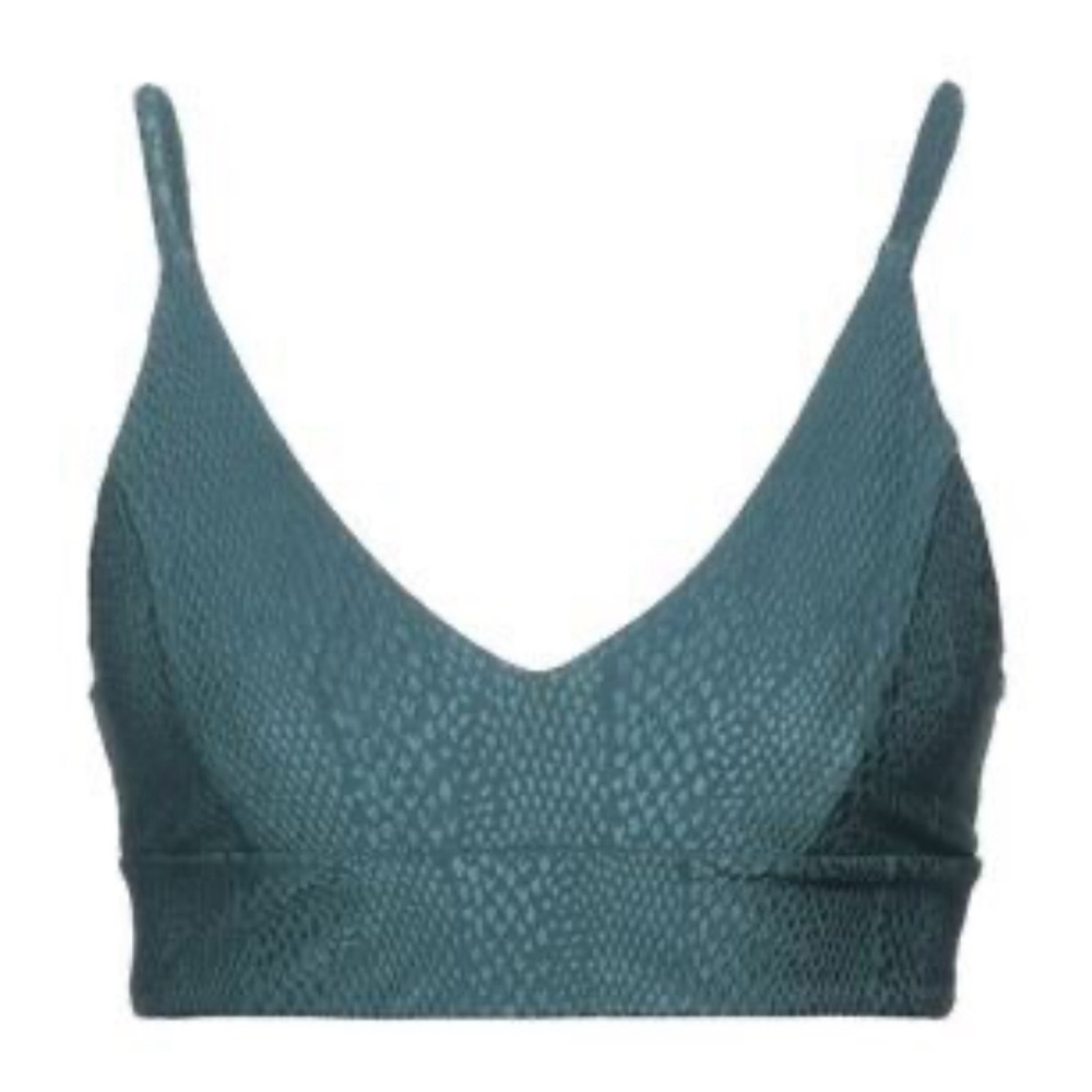 Lanston Sports Bra Women's Textured Bralette - green blue